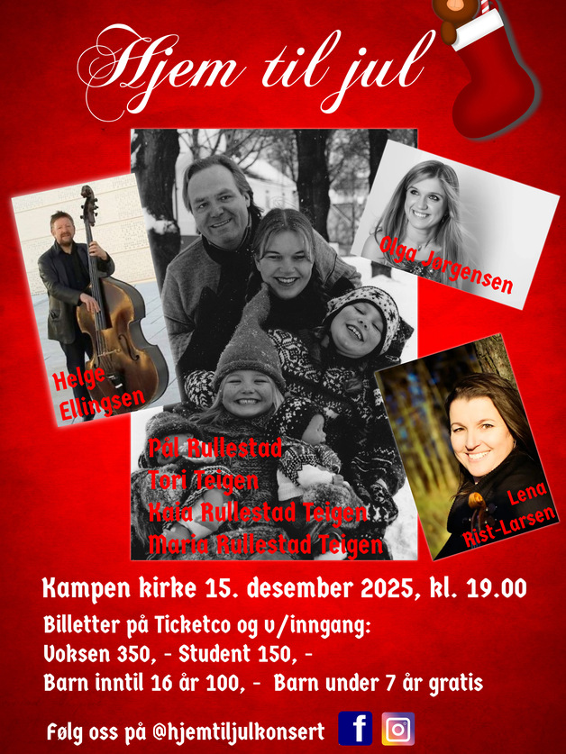 Event image Hjem til jul 2025; Konsert med familien Rullestad Teigen