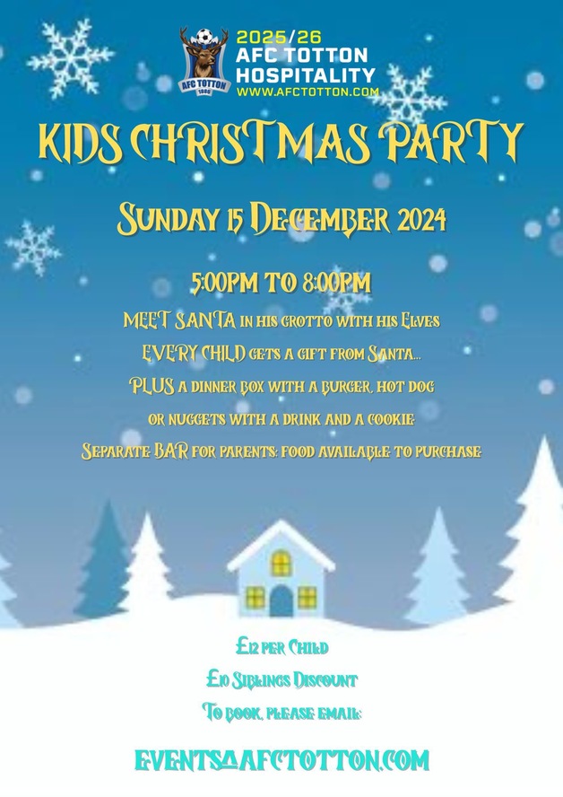 Event image Kids Christmas Party Sunday 14th December 2025