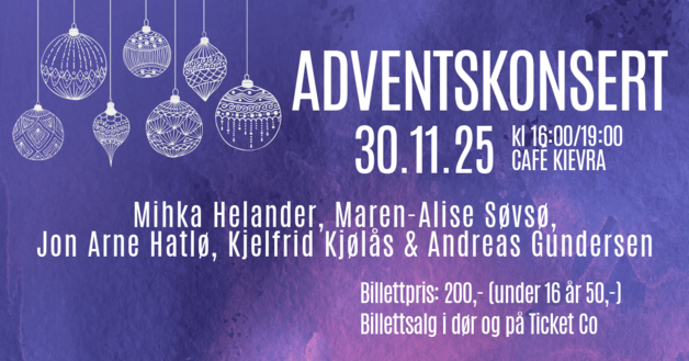 Event image Adventskonsert - Café Kievra kl 16:00