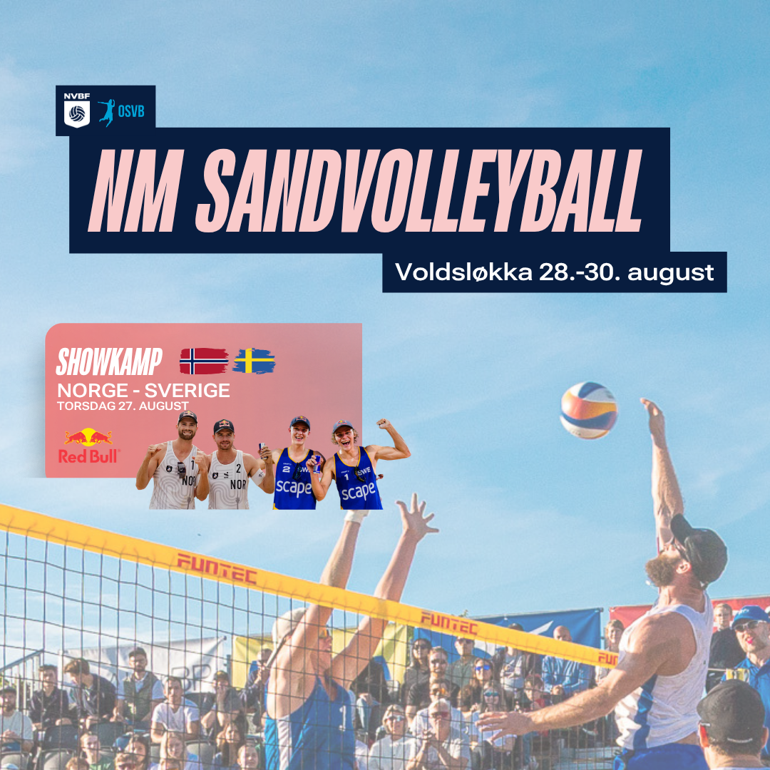 Event image NM sandvolleyball 2026 + Showkamp Norge-Sverige