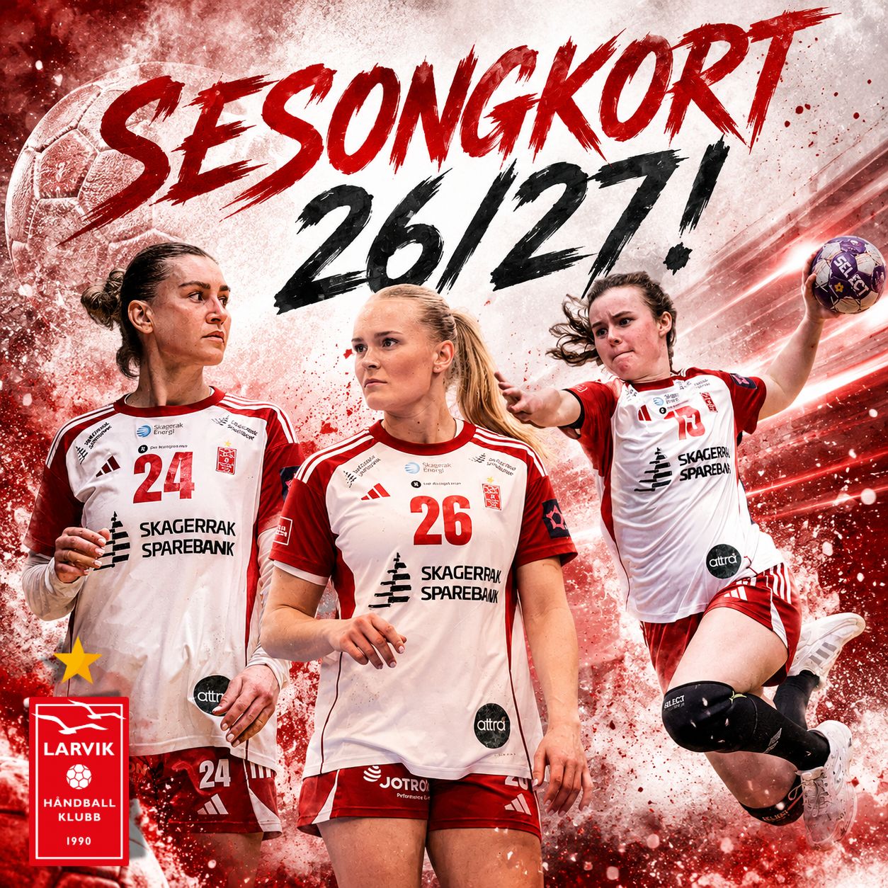 Event image Sesongkort Larvik Håndballklubb, 2026-27. Delbetaling 4 måneder.