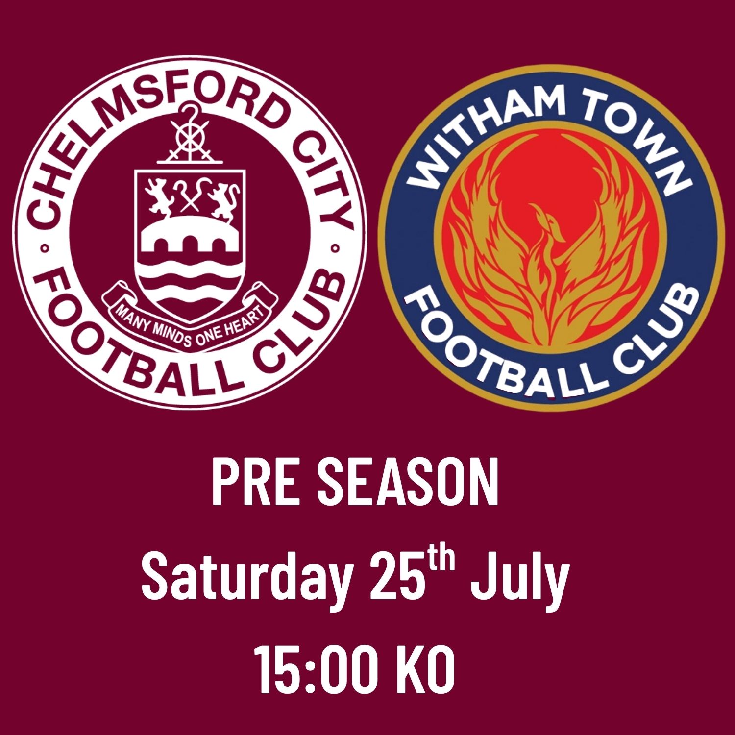 Event image PRE SEASON - HOME FANS CCFC vs Witham Town