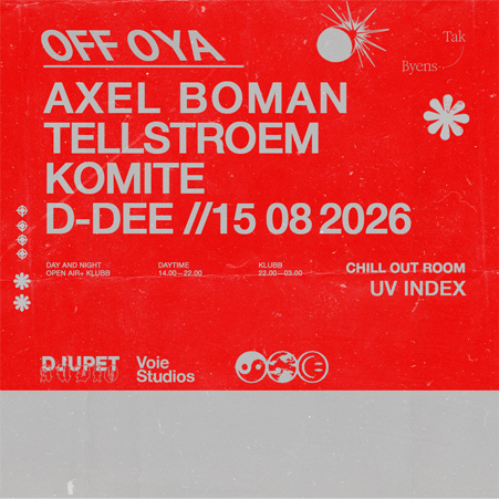Event image Axel Boman //  Tellstroem // Komite // D-dee // 15  08  2026 