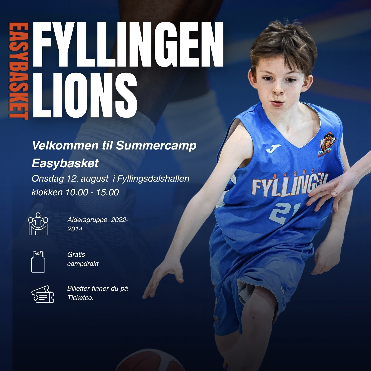 Event image Fyllingen Lions summer camp easybasket 2022-2014 12.08.2026 