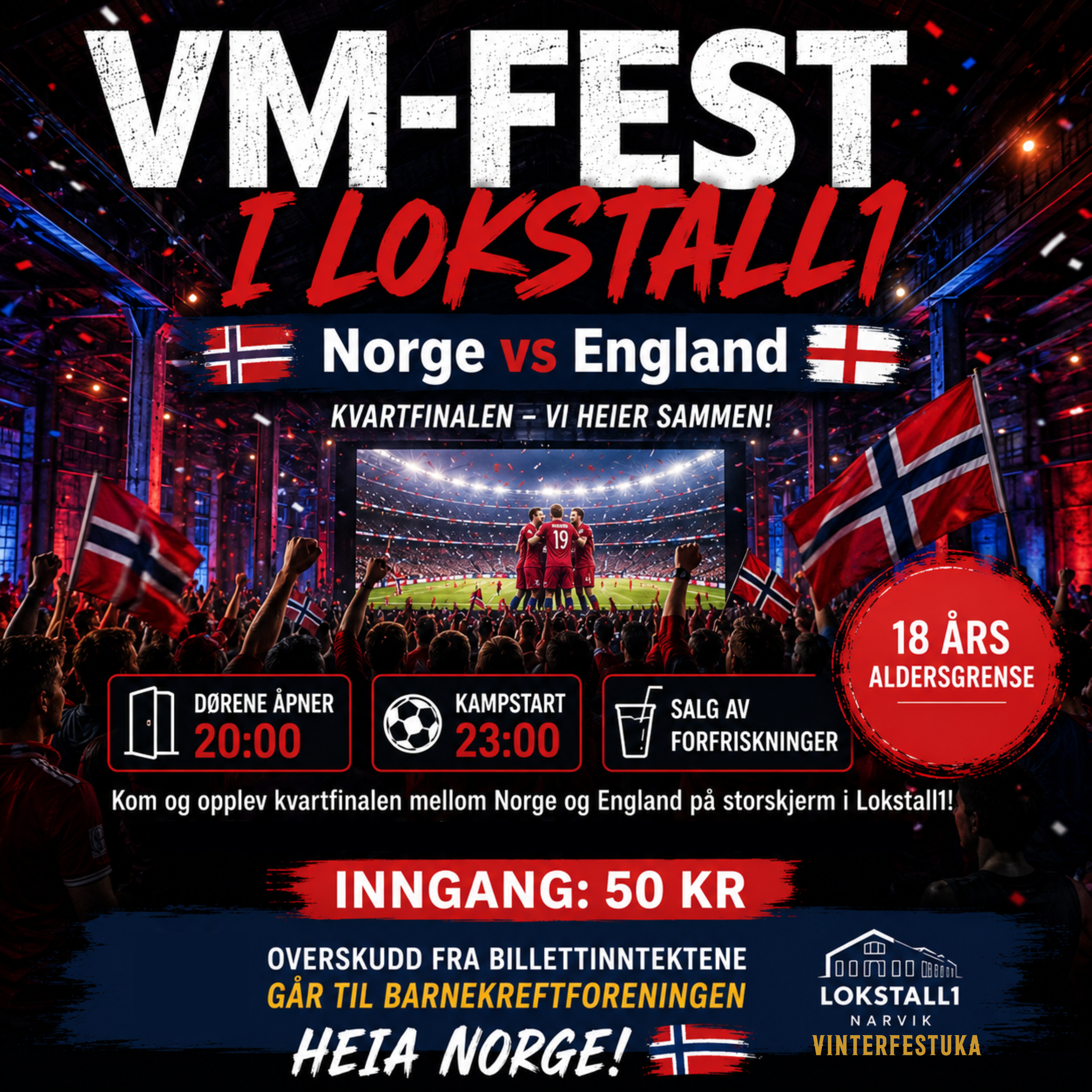Event image VM-fest i Lokstall1 – Norge vs England