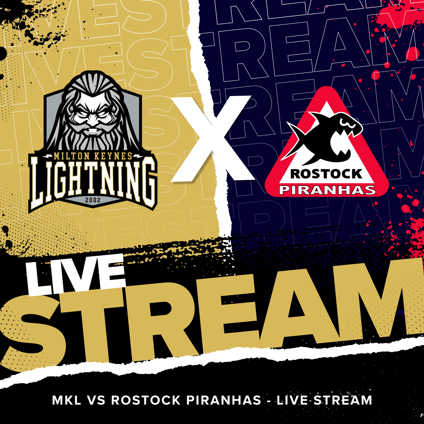 Event image Live Stream - Saturday - 05/09/2026 - Milton Keynes Lightning vs. Rostock Piranhas - Pre-Season - Face Off - 19:00