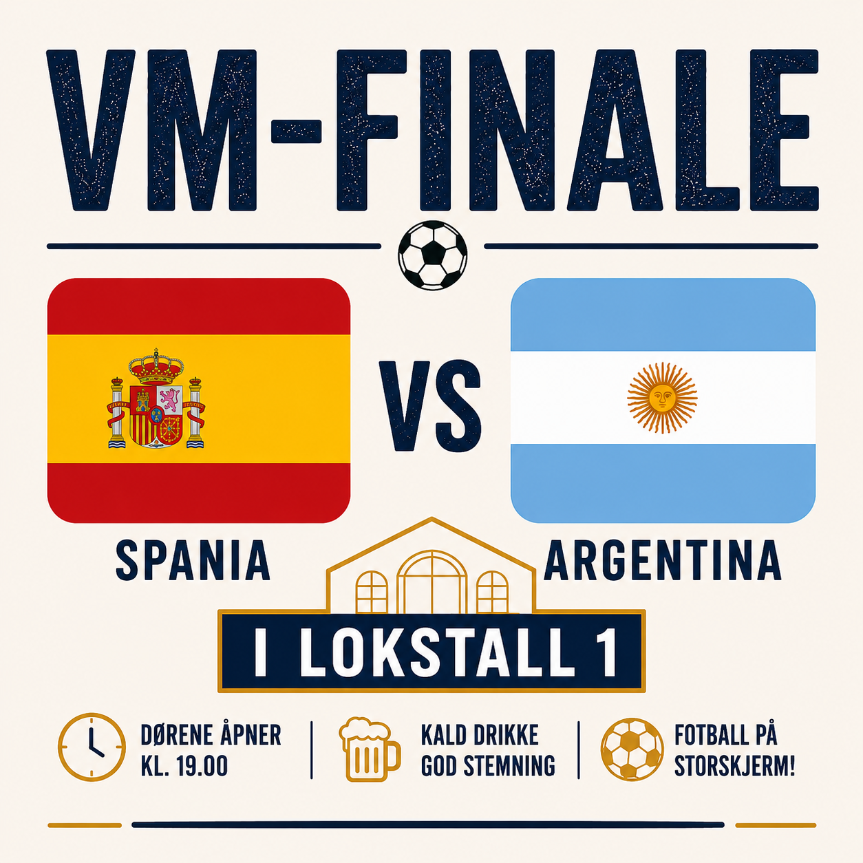 Event image VM fest i Lokstall 1 // Finale Spania - Argentina