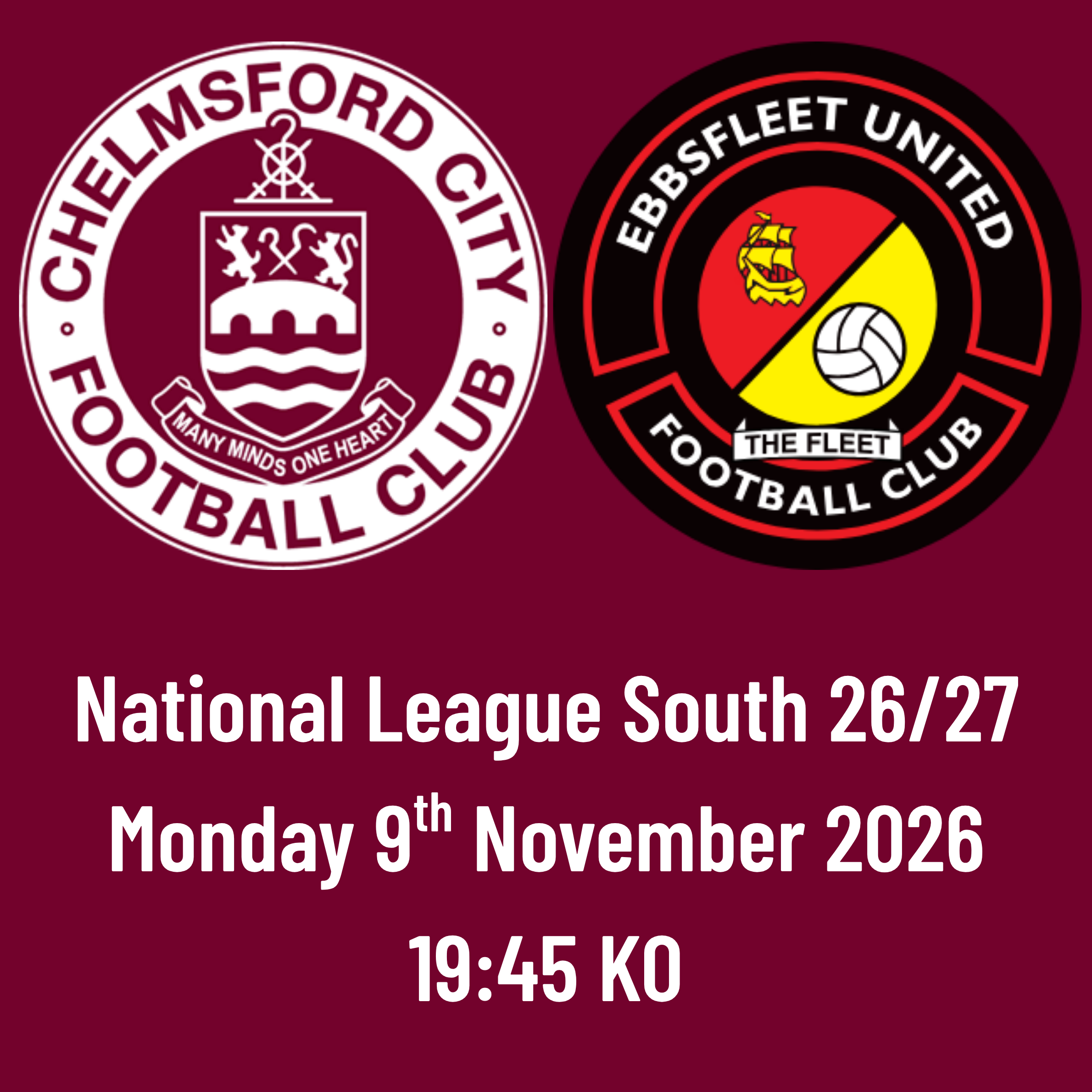 Event image REARRANGED - HOME FANS: CCFC vs Ebbsfleet United