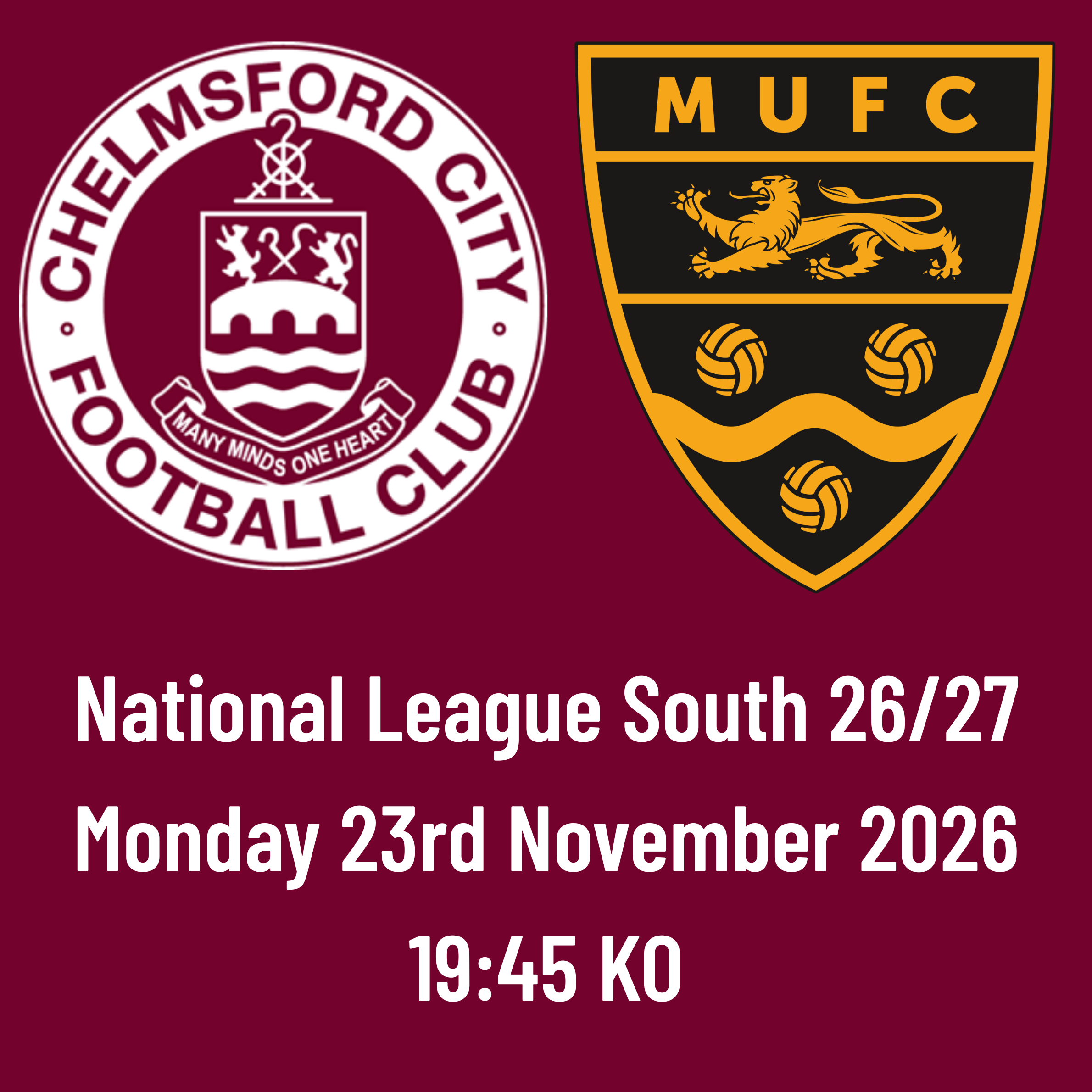Event image HOME FANS: CCFC vs Maidstone United