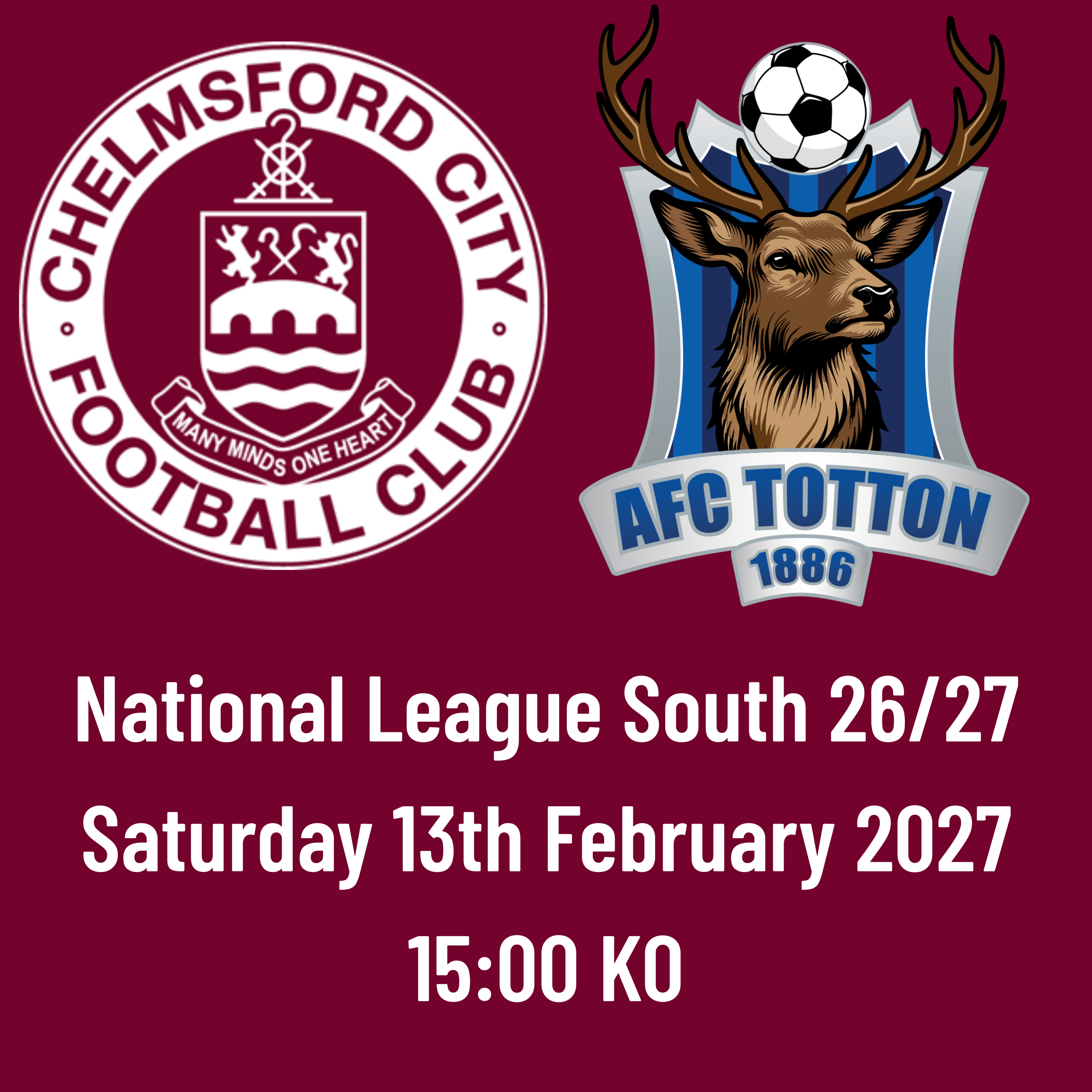 Event image HOME FANS: CCFC vs AFC Totton