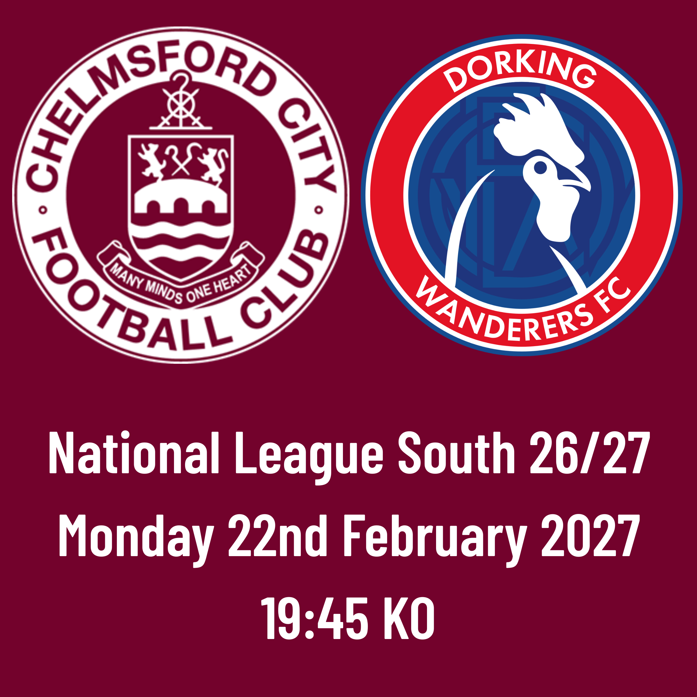 Event image HOME FANS: CCFC vs Dorking Wanderers