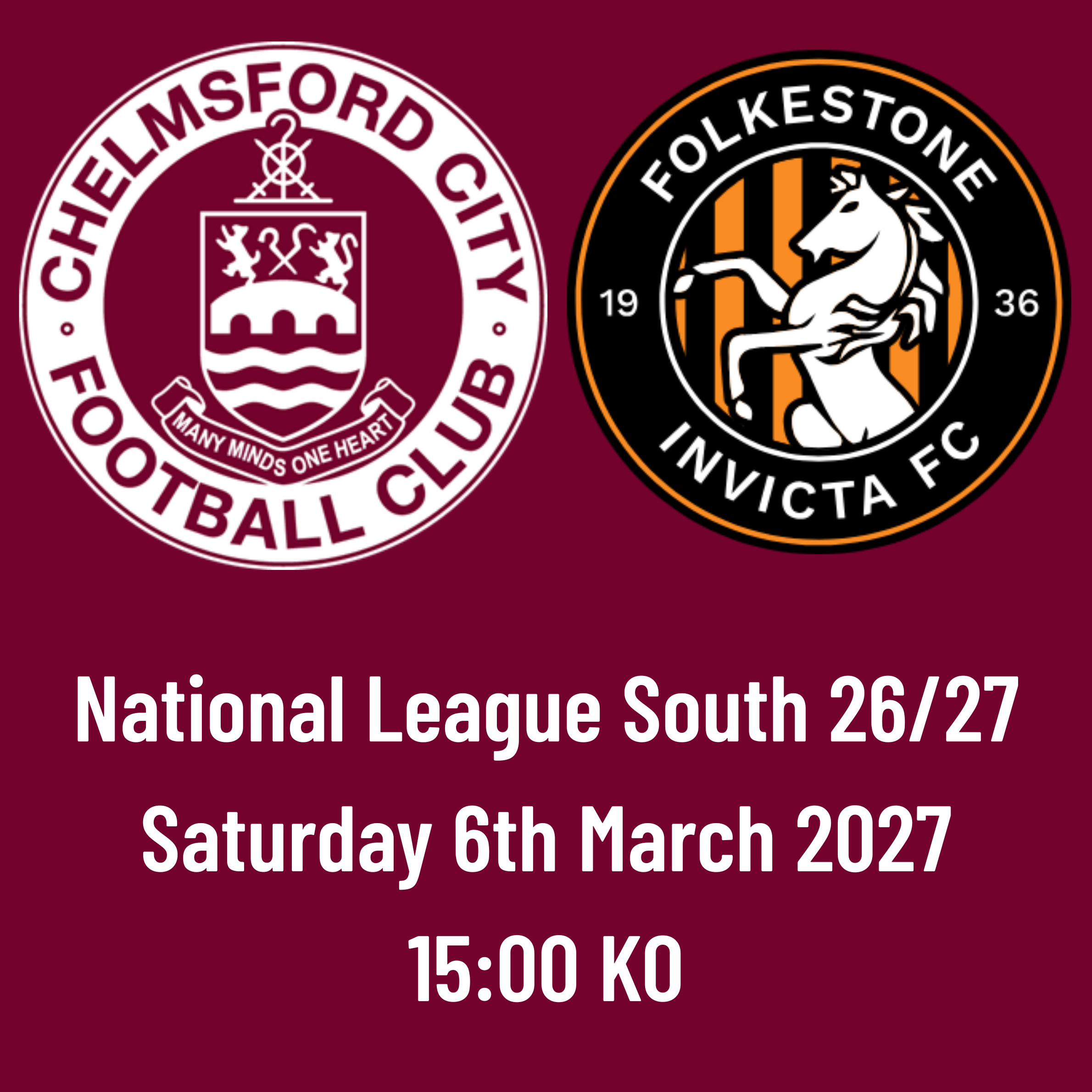 Event image HOME FANS: CCFC vs Folkestone Invicta