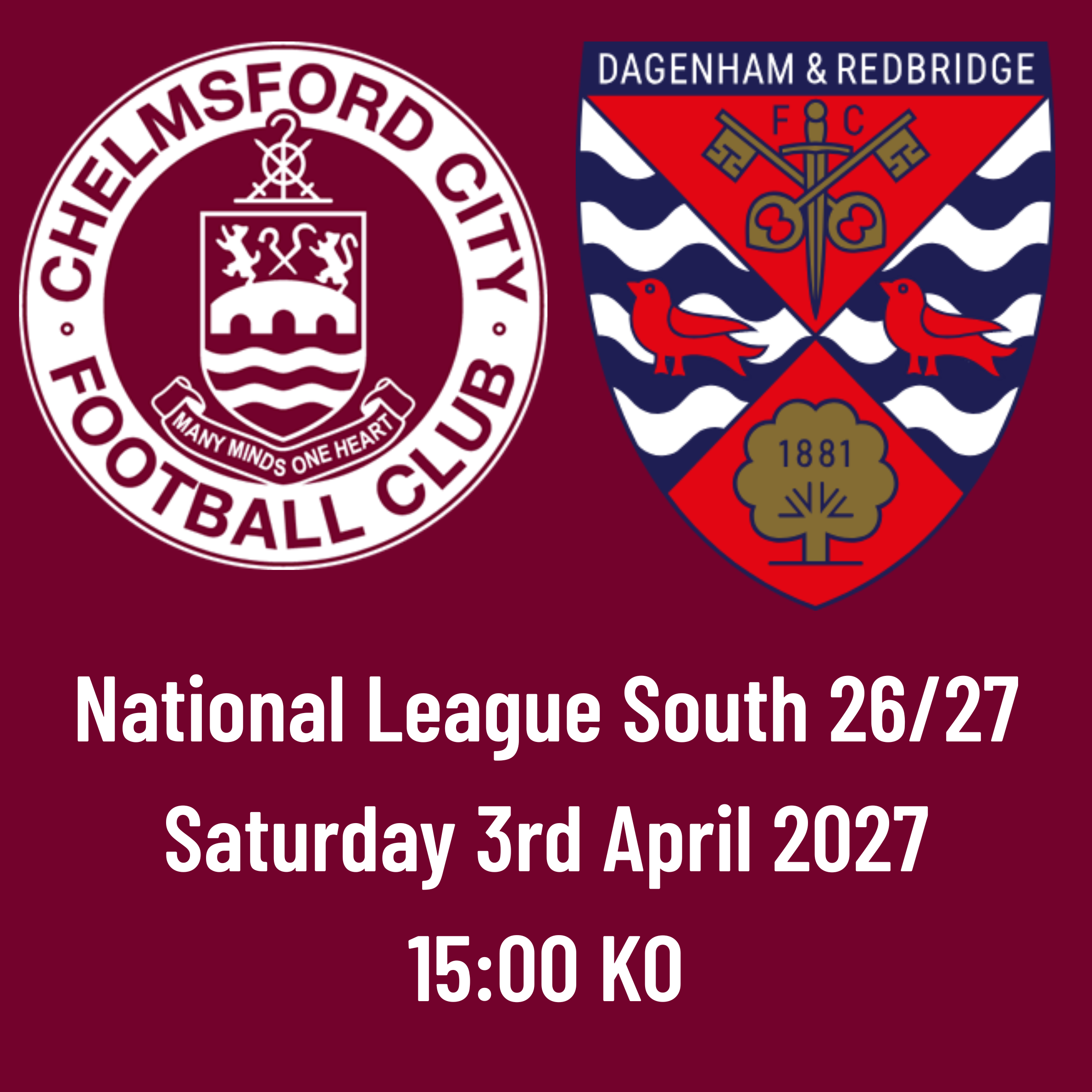 Event image HOME FANS: CCFC vs Dagenham & Redbridge