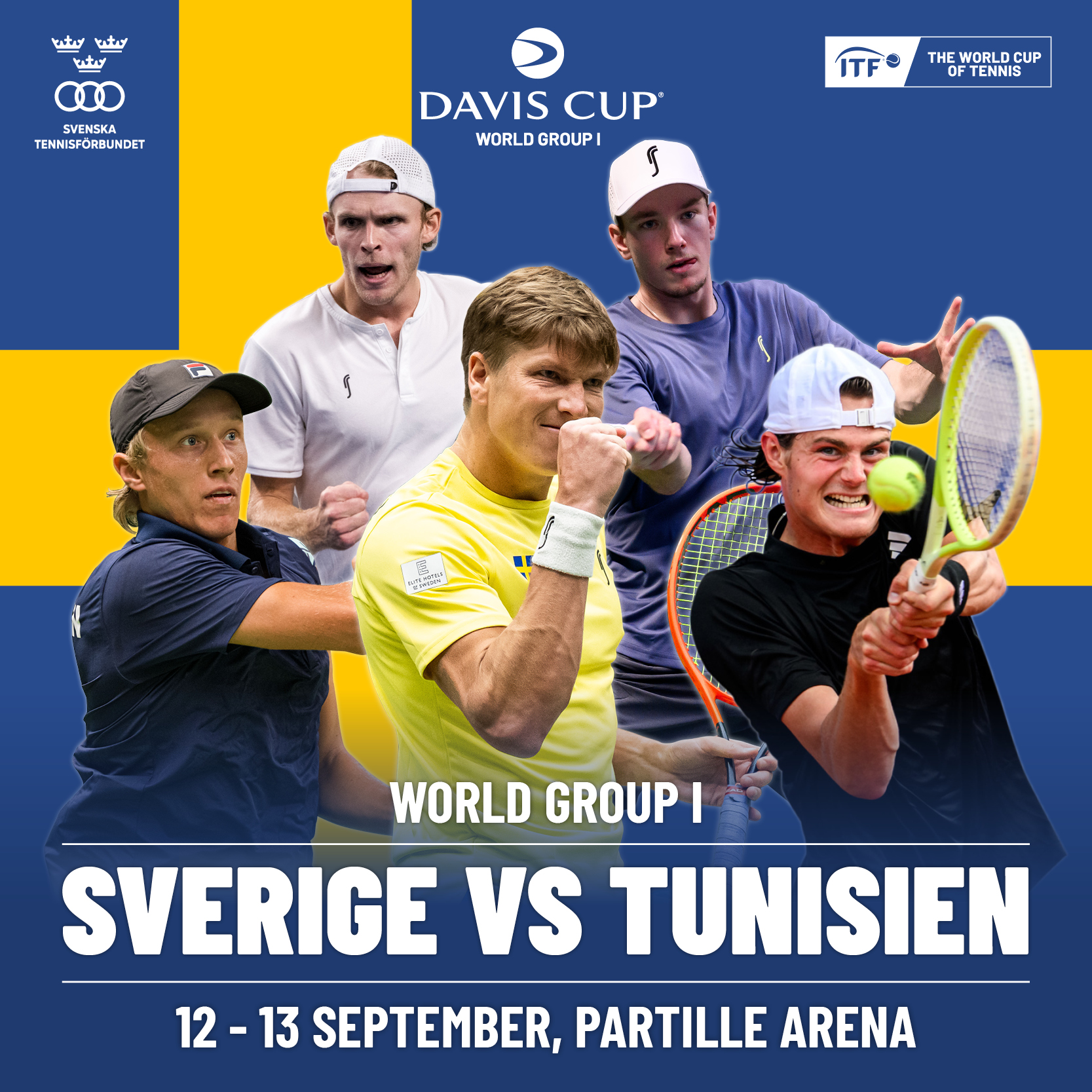 Event image Davis Cup World Group I Sverige - Tunisien (lördag 13 sep)