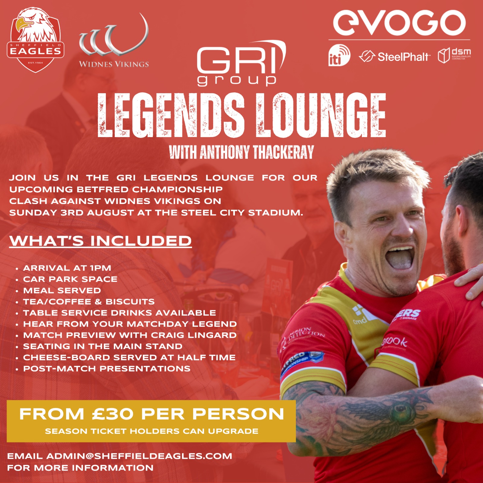 Event image GRI Legends Lounge vs Widnes Wikings