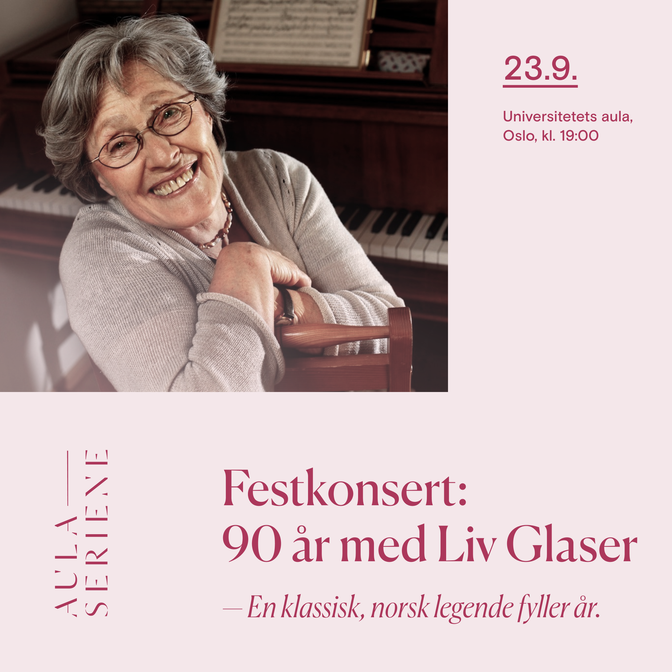 Event image Festkonsert: 90 år med Liv Glaser