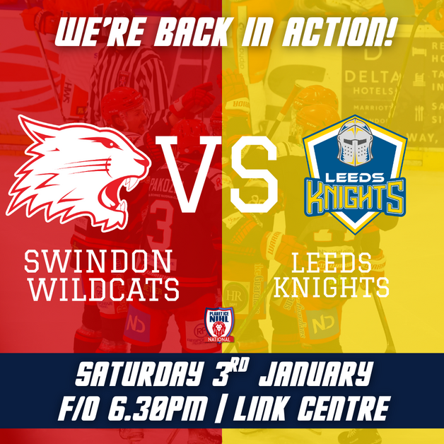 Event image Swindon Wildcats v Leeds Knights | Sat 7 Mar | Face-Off 18:30 - SOLD OUT