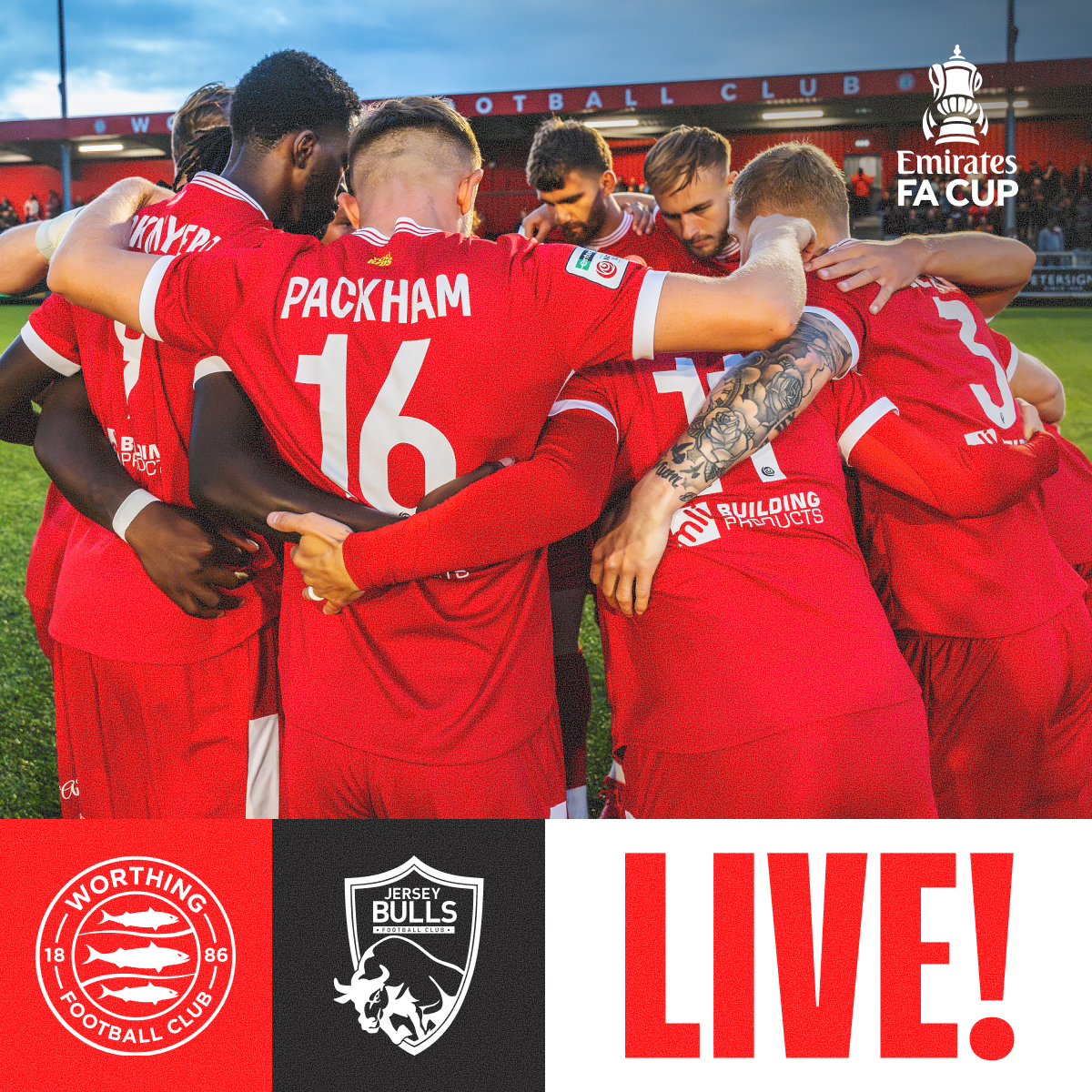 Event image FA Cup Replay: Worthing v Jersey Bulls 