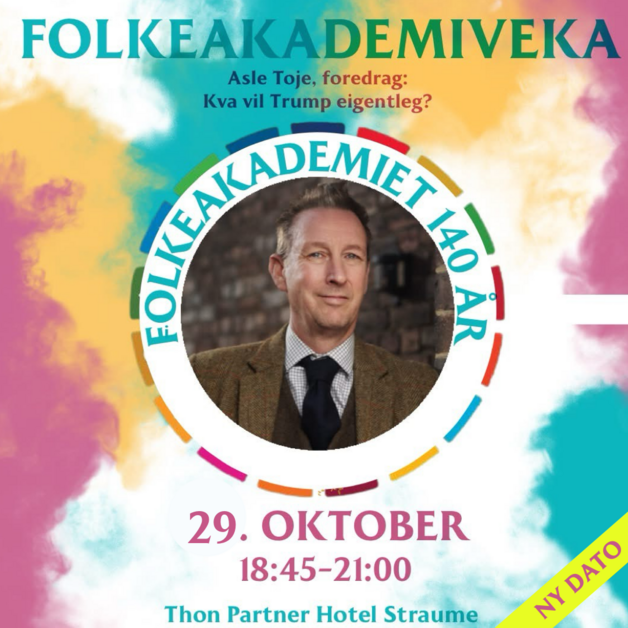 Event image Kva vil Trump eigentleg? Kor står FN? Foredrag ved utenriksforsker og nestleder i Nobelkomiteen Asle Toje