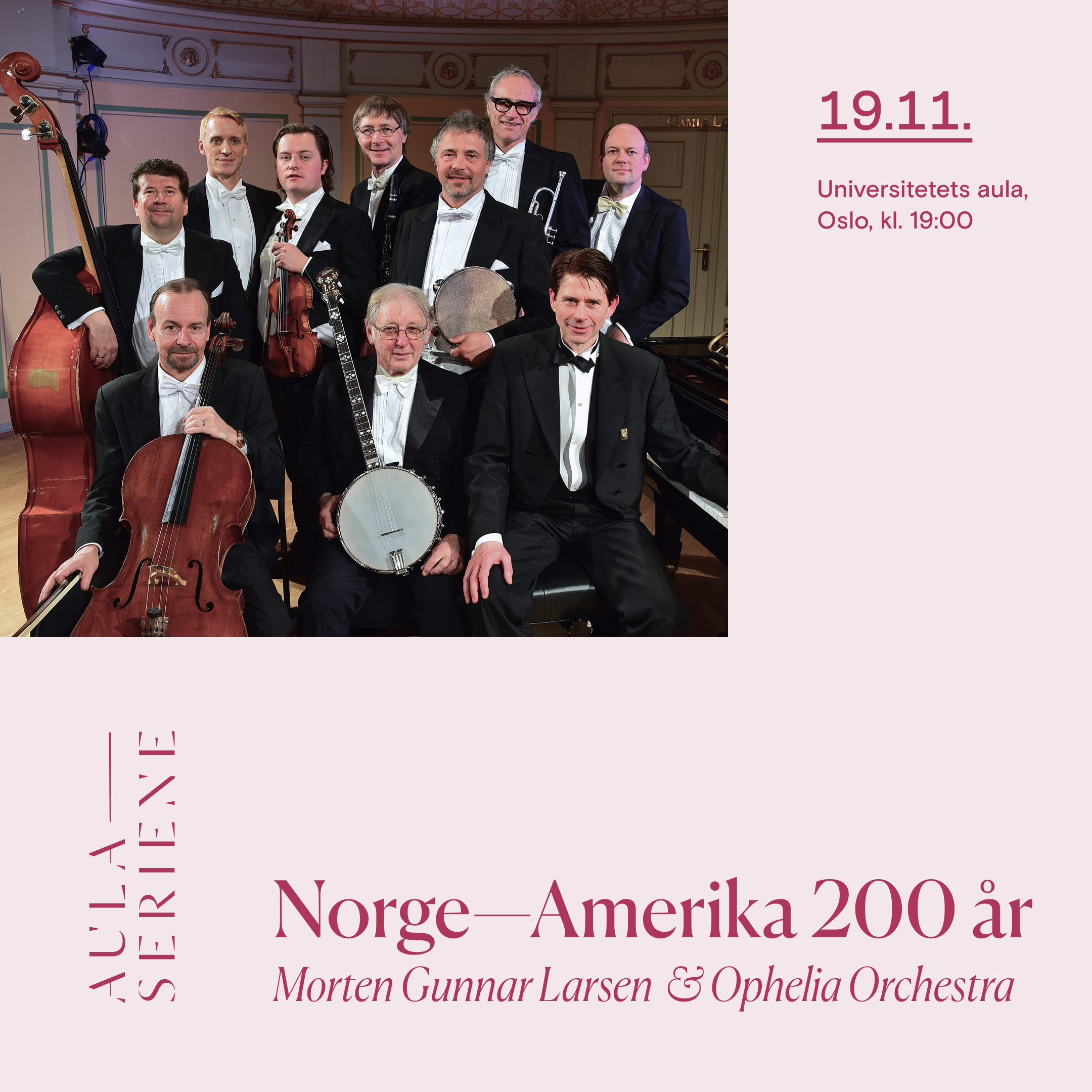 Event image Norge—Amerika 200 år: Morten Gunnar Larsen & Ophelia Orchestra