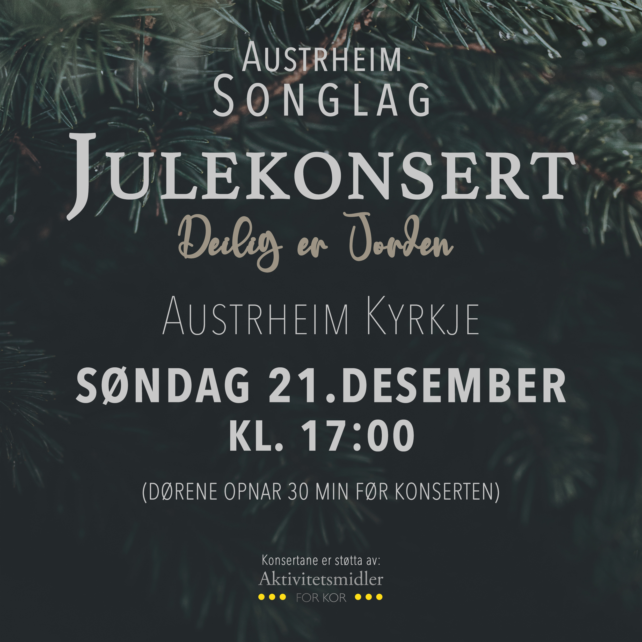 Event image Deilig er Jorden - Julekonsert med Austrheim Songlag søndag 21.desember kl.17.00