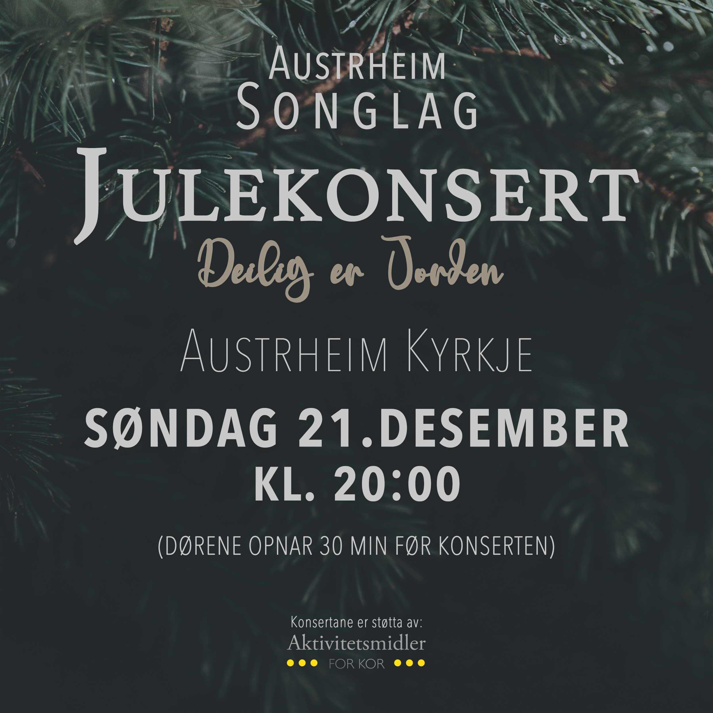 Event image Deilig er Jorden - Julekonsert med Austrheim Songlag søndag 21.desember kl.20.00